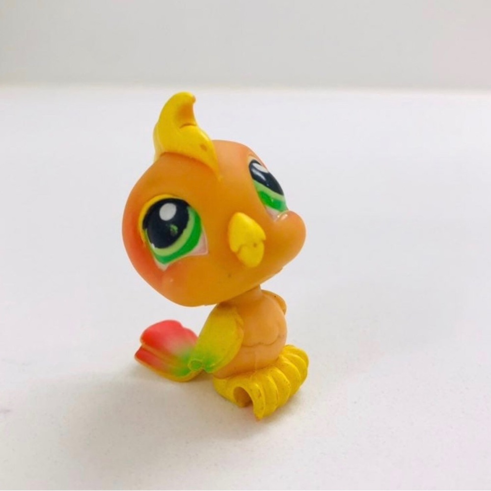 LPS Littlest Pet Shop #120 Parrot Bird Orange/Yellow Preowned Toy